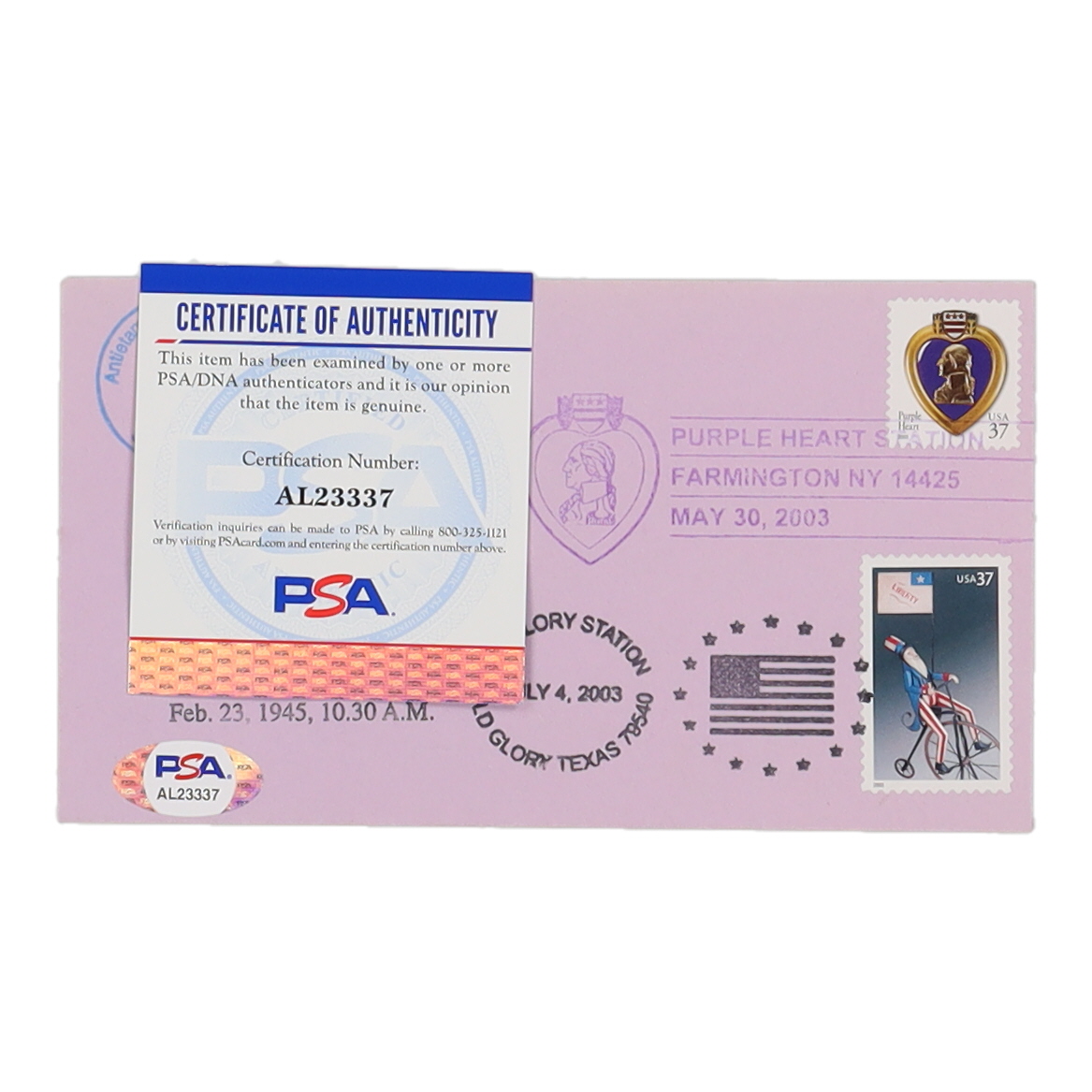 Charles W. Lindbergh Signed 2003 FDC Envelope (PSA) at PristineAuction.com Charles W. Lindbergh Signed 2003 FDC Envelope (PSA) at PristineAuction.com