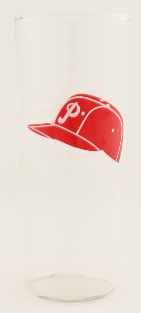 1966 Phillies Vintage Glass Pitcher & Glass Set at PristineAuction.com 1966 Phillies Vintage Glass Pitcher & Glass Set at PristineAuction.com