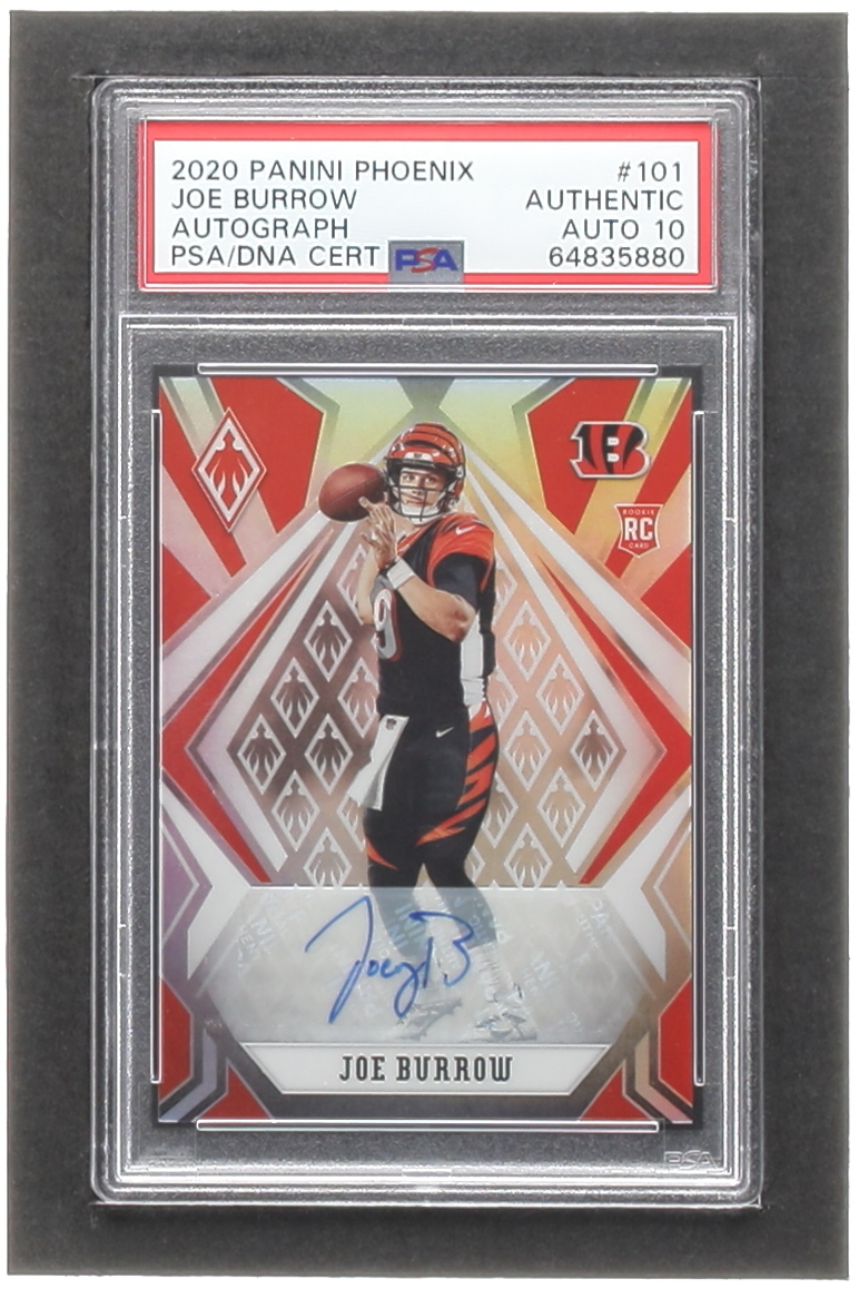 Joe Burrow 2020 Panini Phoenix Rookie Autographs Silver #101 RC (PSA | Autograph Graded 10) at PristineAuction.com Joe Burrow 2020 Panini Phoenix Rookie Autographs Silver #101 RC (PSA | Autograph Graded 10) at PristineAuction.com