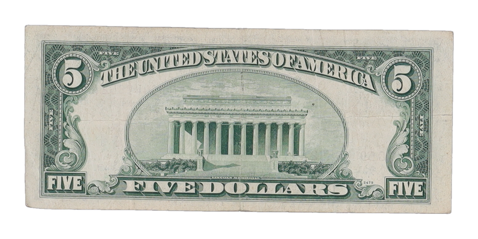 1953-C $5 Five Dollar Red Seal U.S. National Currency Bank Note at PristineAuction.com 1953-C $5 Five Dollar Red Seal U.S. National Currency Bank Note at PristineAuction.com