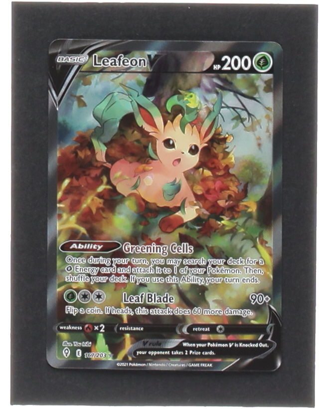 Leafeon V 2021 Pokemon Sword and Shield Evolving Skies #167 Alt Art UR at PristineAuction.com Leafeon V 2021 Pokemon Sword and Shield Evolving Skies #167 Alt Art UR at PristineAuction.com
