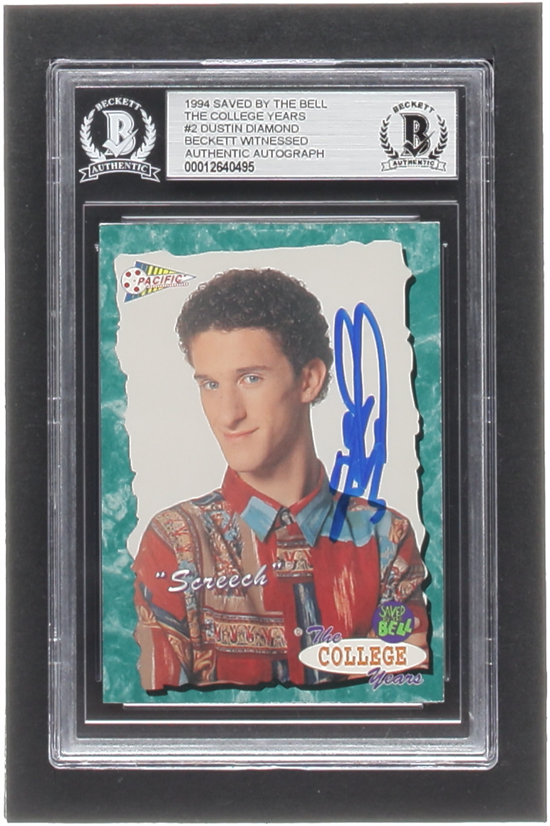 Dustin Diamond Signed 1994 Pacific Saved by the Bell The College Years #2 Screech (BGS) at PristineAuction.com Dustin Diamond Signed 1994 Pacific Saved by the Bell The College Years #2 Screech (BGS) at PristineAuction.com