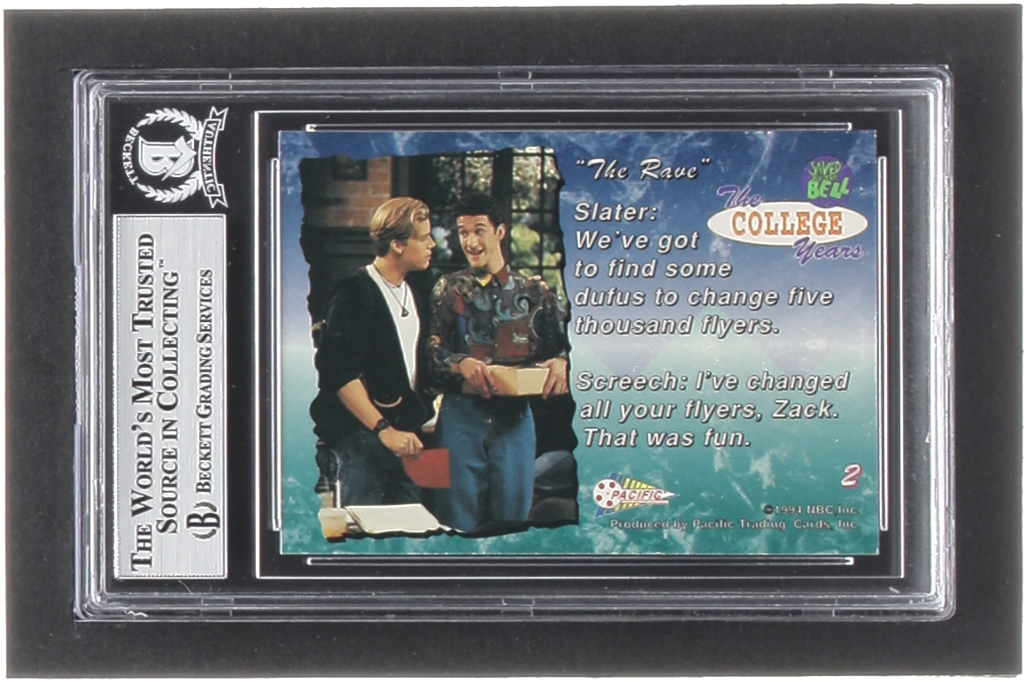 Dustin Diamond Signed 1994 Pacific Saved by the Bell The College Years #2 Screech (BGS) at PristineAuction.com Dustin Diamond Signed 1994 Pacific Saved by the Bell The College Years #2 Screech (BGS) at PristineAuction.com
