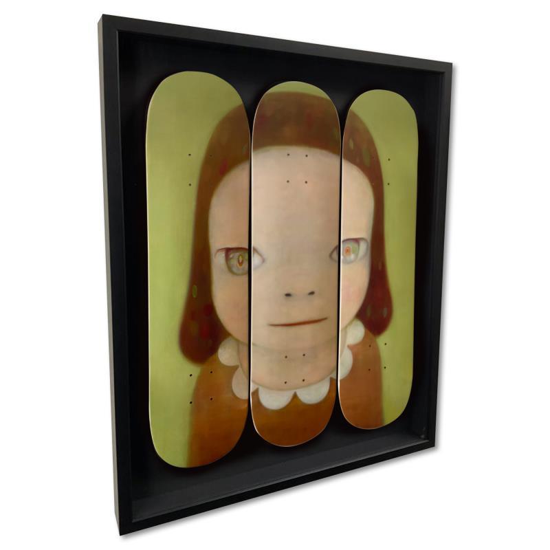 "Miss Margaret" Custom Framed Limited Edition Skateboard Triptych by Yoshitomo Nara at PristineAuction.com "Miss Margaret" Custom Framed Limited Edition Skateboard Triptych by Yoshitomo Nara at PristineAuction.com