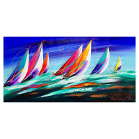 "Untitled" 20x40 Original Acrylic Painting on Canvas by Natalia Sinkovsky (Artova) at PristineAuction.com