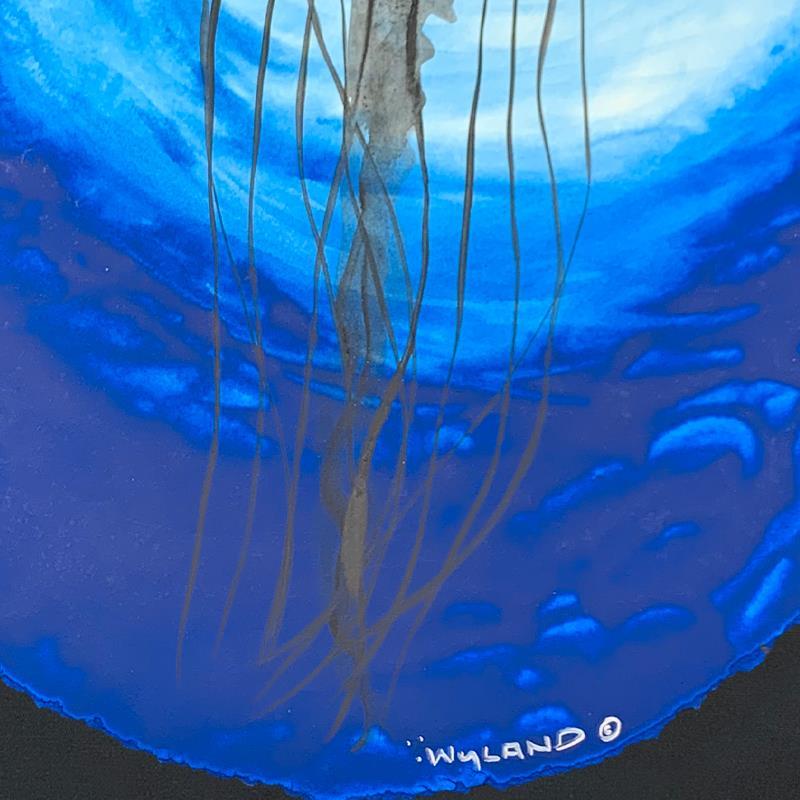 "Jellyfish Tentacles" 30x30 Custom Framed Original Watercolor Painting on Deckle Edge Paper by Wyland (PA) at PristineAuction.com "Jellyfish Tentacles" 30x30 Custom Framed Original Watercolor Painting on Deckle Edge Paper by Wyland (PA) at PristineAuction.com