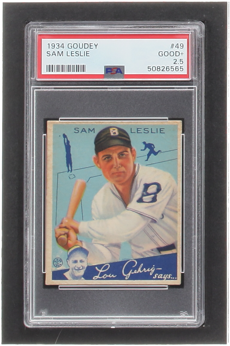 Sam Leslie 1934 Goudey #49 RC (PSA 2.5) at PristineAuction.com Sam Leslie 1934 Goudey #49 RC (PSA 2.5) at PristineAuction.com