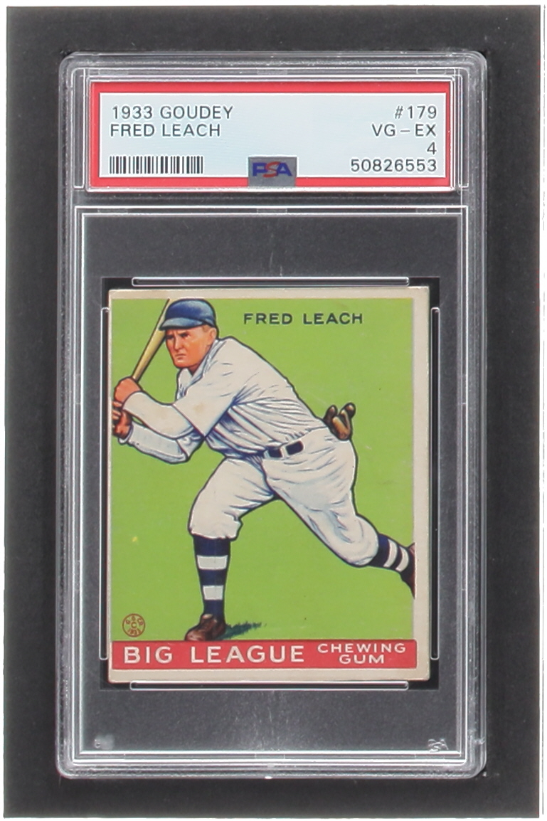Fred Leach 1933 Goudey #179 RC (PSA 4) at PristineAuction.com Fred Leach 1933 Goudey #179 RC (PSA 4) at PristineAuction.com