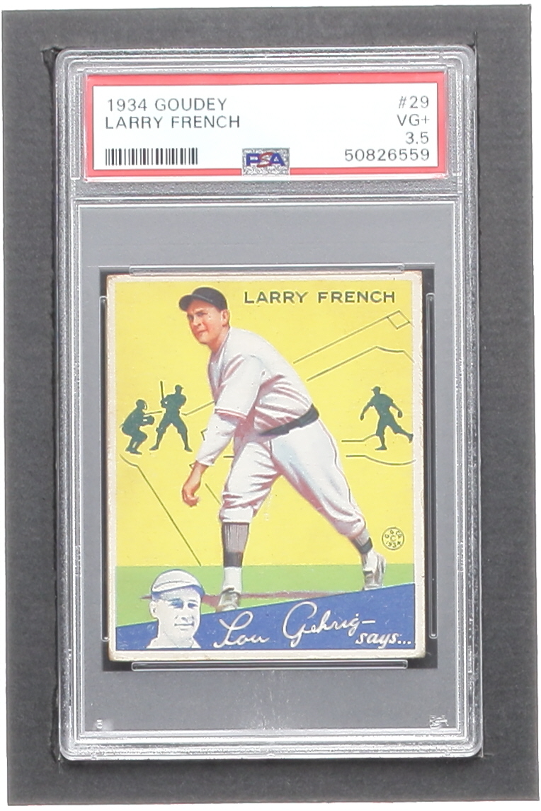 Larry French 1934 Goudey #29 RC (PSA 3.5) at PristineAuction.com Larry French 1934 Goudey #29 RC (PSA 3.5) at PristineAuction.com