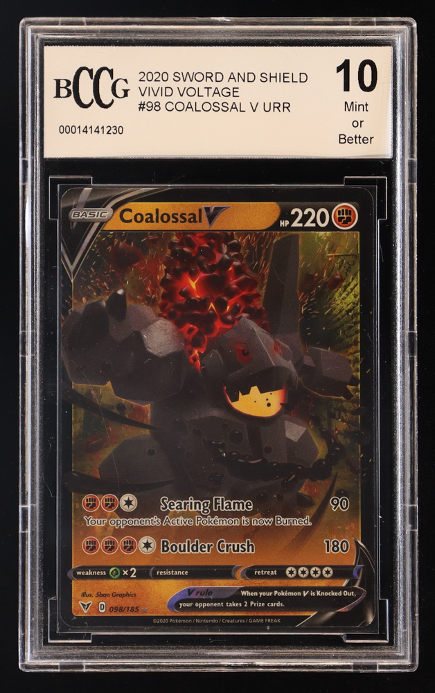 Coalossal V Pokemon 2020 Vivid Voltage #98 (BCCG 10) at PristineAuction.com Coalossal V Pokemon 2020 Vivid Voltage #98 (BCCG 10) at PristineAuction.com