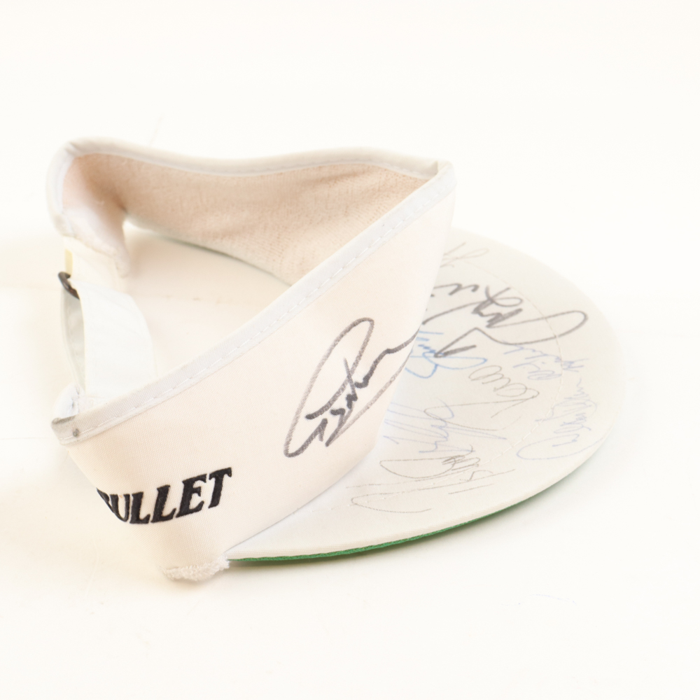 Bullet Adjustable Golf Visor Signed by (10) with Jack Nicklaus, Fred Couples, Lynn Swann & Greg Norman (PSA) at PristineAuction.com Bullet Adjustable Golf Visor Signed by (10) with Jack Nicklaus, Fred Couples, Lynn Swann & Greg Norman (PSA) at PristineAuction.com