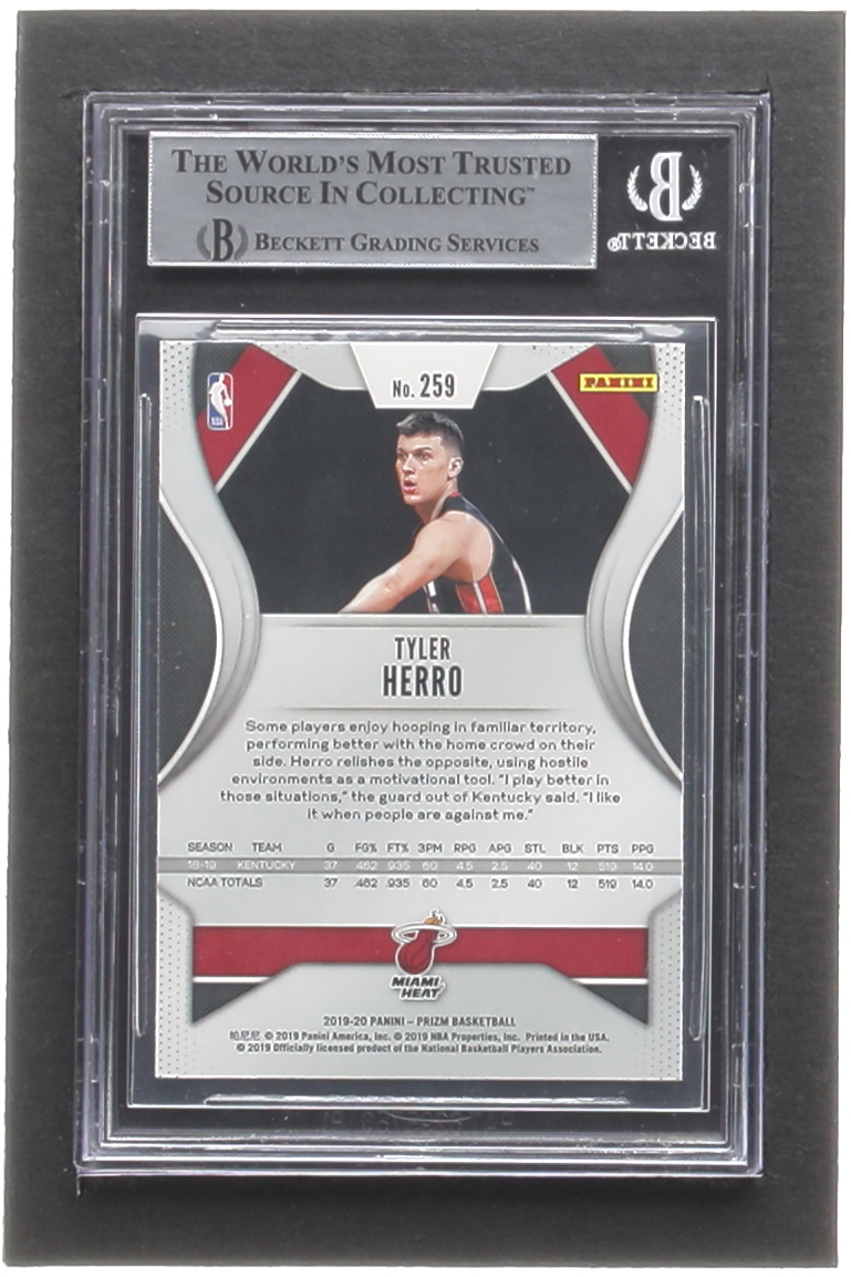 Tyler Herro Signed 2019-20 Panini Prizm #259 RC (BGS) at PristineAuction.com Tyler Herro Signed 2019-20 Panini Prizm #259 RC (BGS) at PristineAuction.com