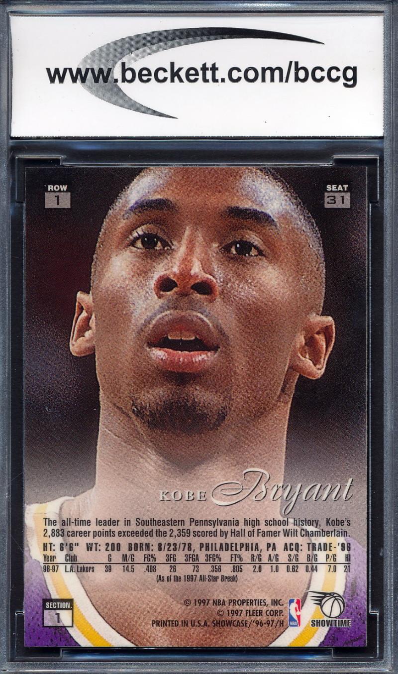 Kobe Bryant 1996-97 Flair Showcase Row 1 #31 RC (BCCG 9) at PristineAuction.com Kobe Bryant 1996-97 Flair Showcase Row 1 #31 RC (BCCG 9) at PristineAuction.com