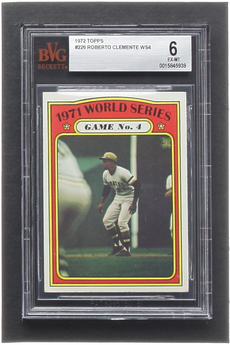 Roberto Clemente 1972 Topps #226 World Series Game 4 (BVG 6) at PristineAuction.com Roberto Clemente 1972 Topps #226 World Series Game 4 (BVG 6) at PristineAuction.com
