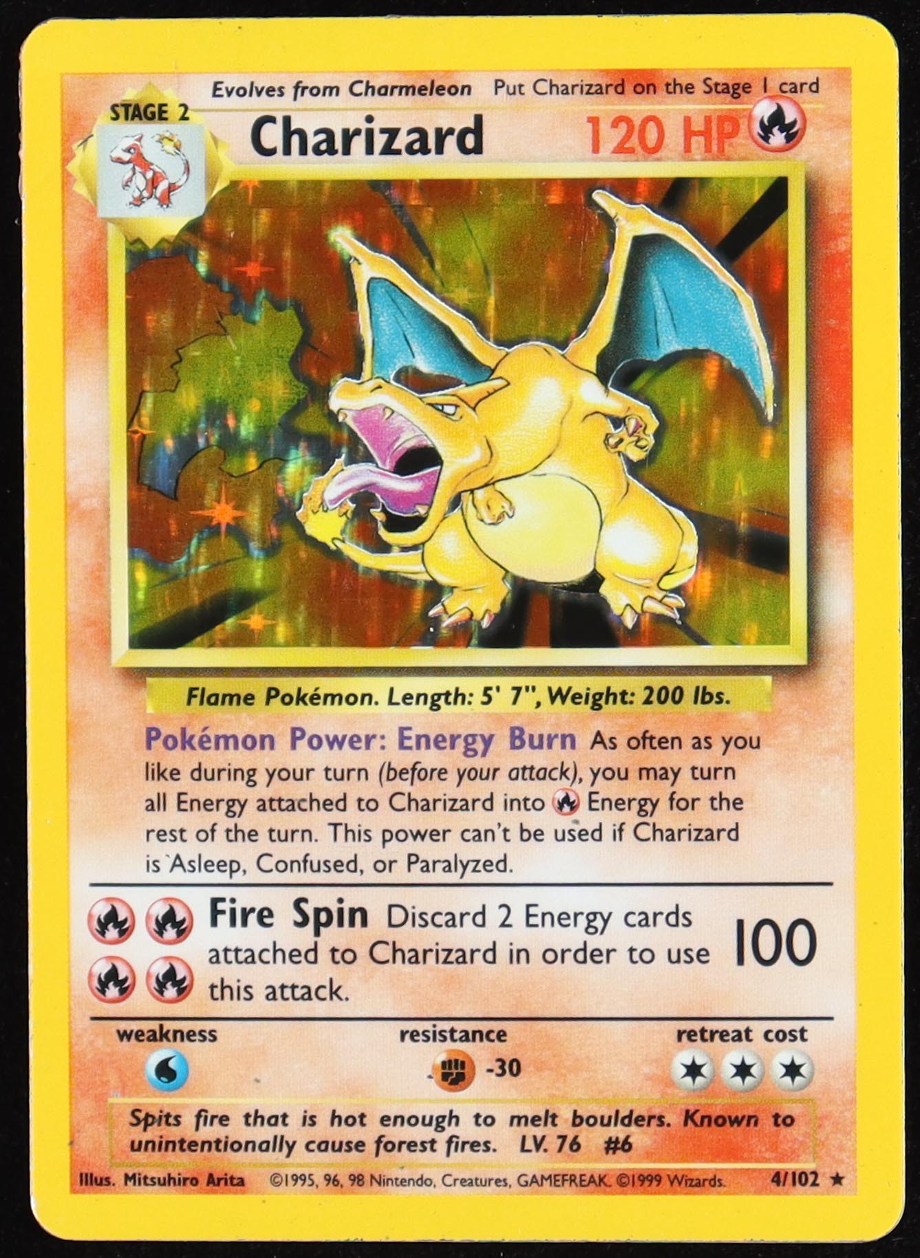 Charizard 1999 Pokemon Base Unlimited #4 Holo at PristineAuction.com Charizard 1999 Pokemon Base Unlimited #4 Holo at PristineAuction.com