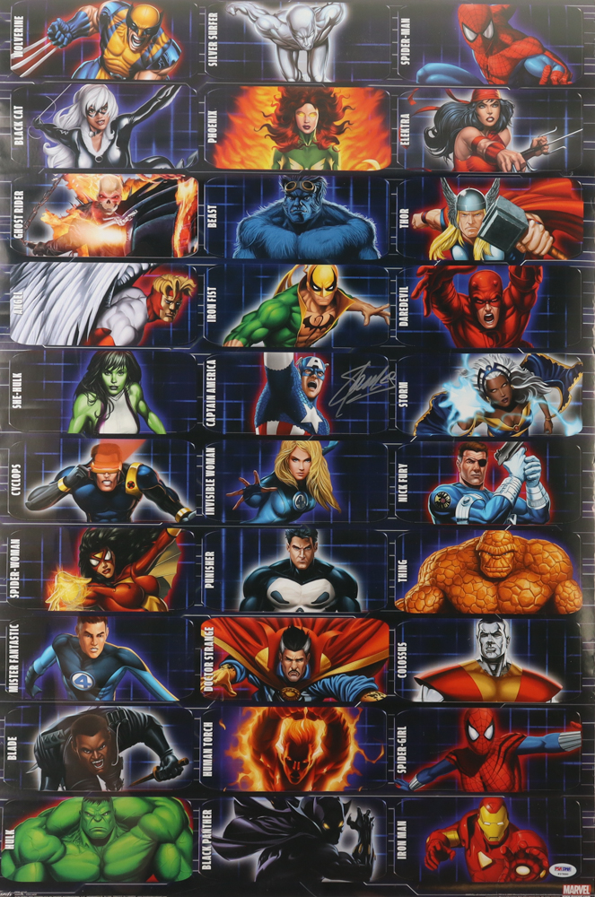 Stan Lee Signed "Marvel" 22x34 Poster (PSA) at PristineAuction.com Stan Lee Signed "Marvel" 22x34 Poster (PSA) at PristineAuction.com