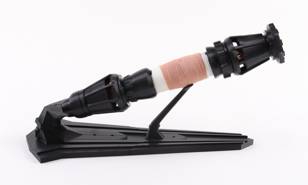 Rey Star Wars Lightsaber Full Size Prop Replica with Display Stand at PristineAuction.com Rey Star Wars Lightsaber Full Size Prop Replica with Display Stand at PristineAuction.com