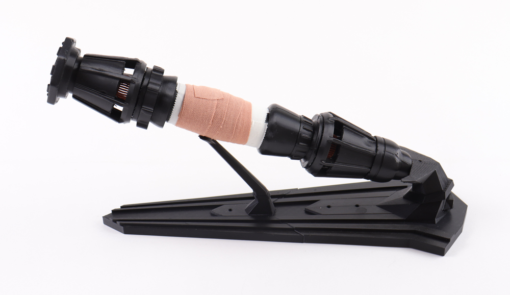 Rey Star Wars Lightsaber Full Size Prop Replica with Display Stand at PristineAuction.com Rey Star Wars Lightsaber Full Size Prop Replica with Display Stand at PristineAuction.com