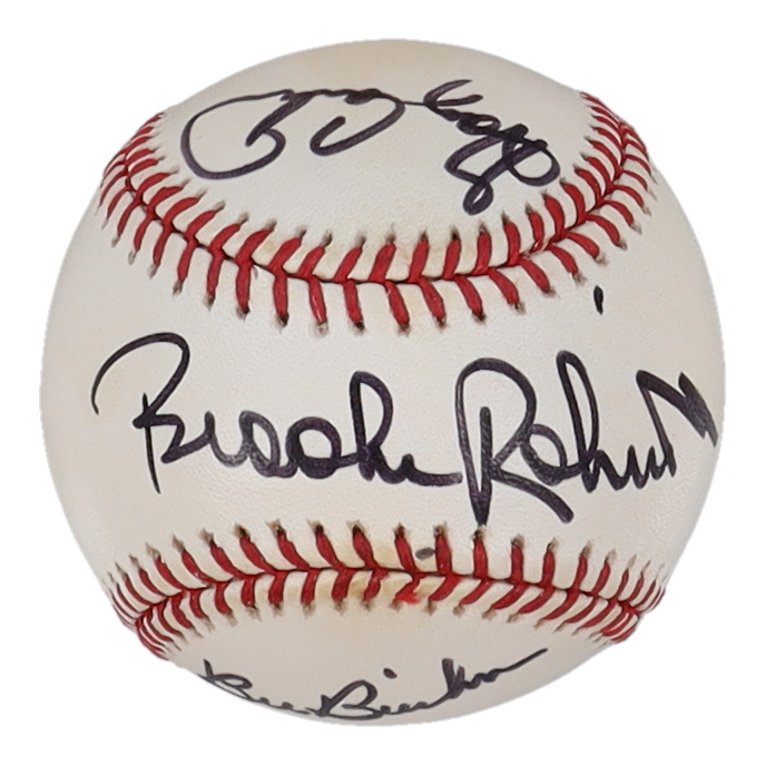 ONL Baseball Signed By (4) with Gary Carter, Brooks Robinson, Bill Buckner & Mike Cuellar (JSA) at PristineAuction.com ONL Baseball Signed By (4) with Gary Carter, Brooks Robinson, Bill Buckner & Mike Cuellar (JSA) at PristineAuction.com