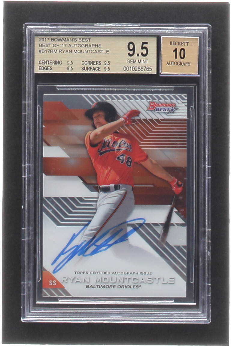 Ryan Mountcastle 2017 Bowman's Best Best of '17 Autographs #B17RM RC (BGS 9.5 | Auto 10) at PristineAuction.com Ryan Mountcastle 2017 Bowman's Best Best of '17 Autographs #B17RM RC (BGS 9.5 | Auto 10) at PristineAuction.com
