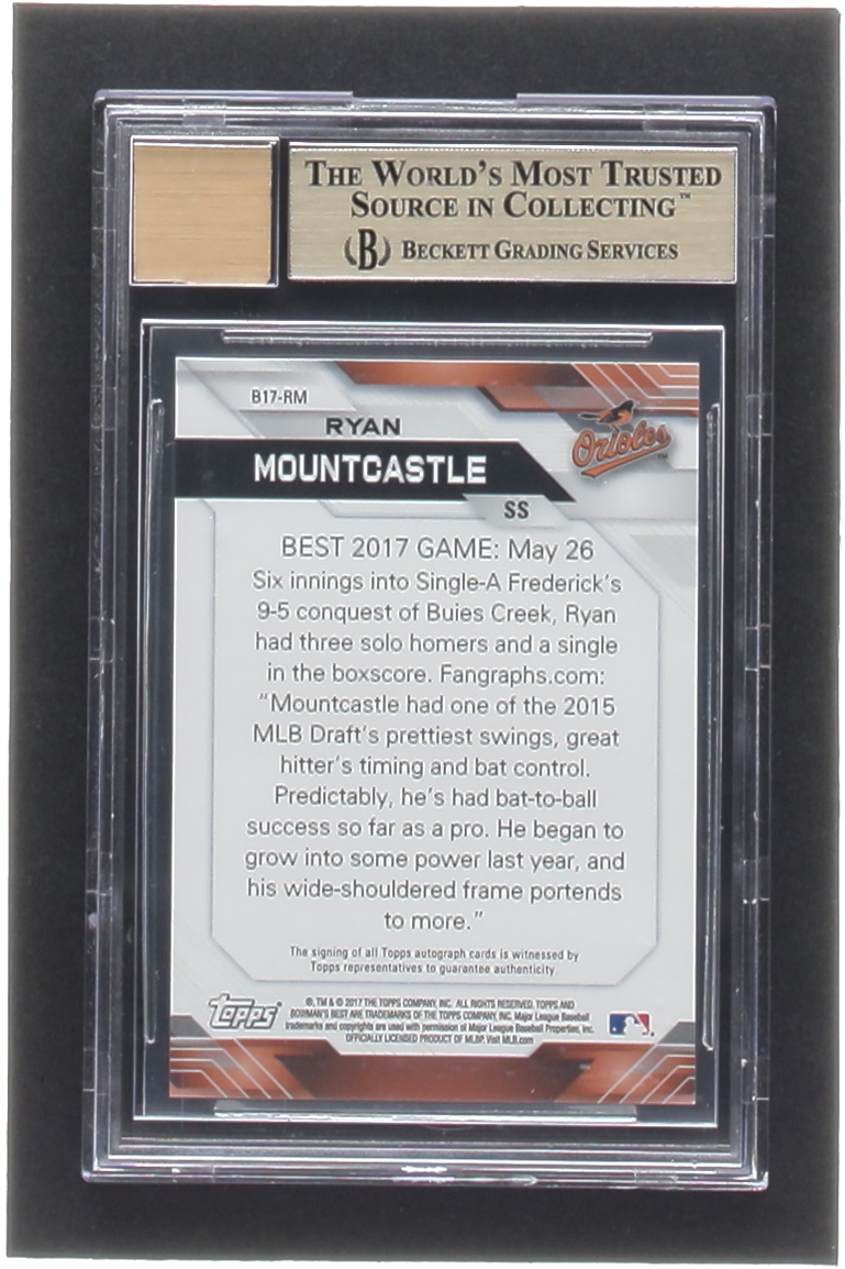 Ryan Mountcastle 2017 Bowman's Best Best of '17 Autographs #B17RM RC (BGS 9.5 | Auto 10) at PristineAuction.com Ryan Mountcastle 2017 Bowman's Best Best of '17 Autographs #B17RM RC (BGS 9.5 | Auto 10) at PristineAuction.com