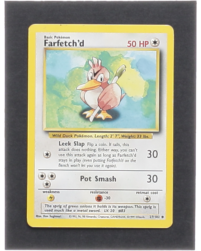 Farfetch'd 1999 Pokemon Base Unlimited #27 at PristineAuction.com Farfetch'd 1999 Pokemon Base Unlimited #27 at PristineAuction.com