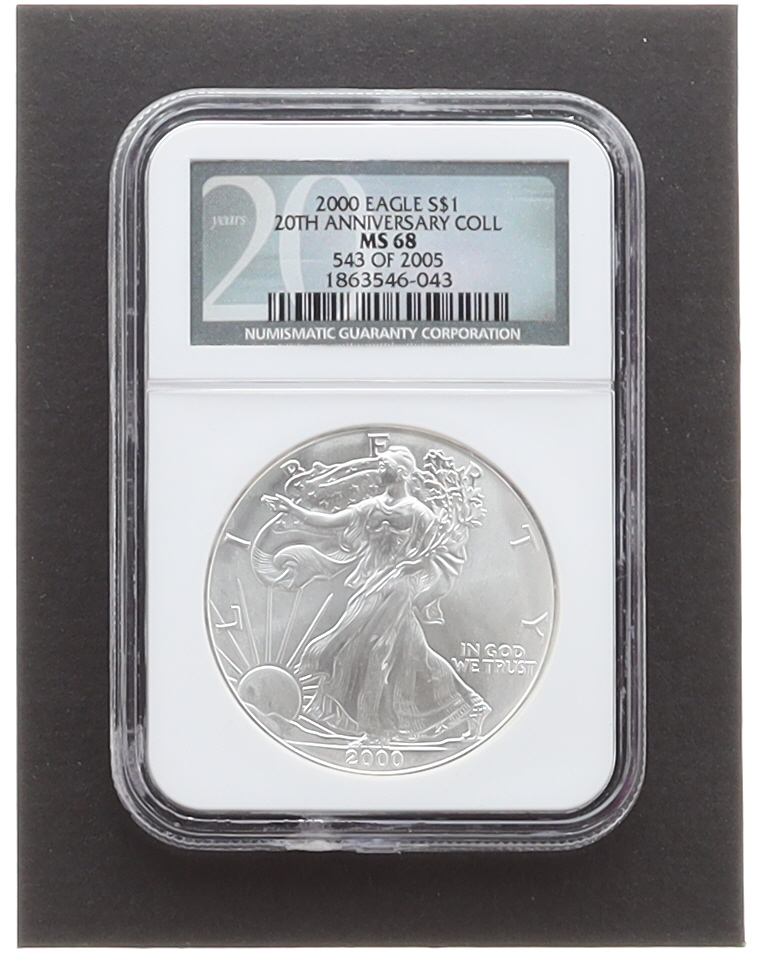 2000-S American Silver Eagle - 20th Anniversary Collection - Set 543 of 2005 (NGC MS68) at PristineAuction.com 2000-S American Silver Eagle - 20th Anniversary Collection - Set 543 of 2005 (NGC MS68) at PristineAuction.com