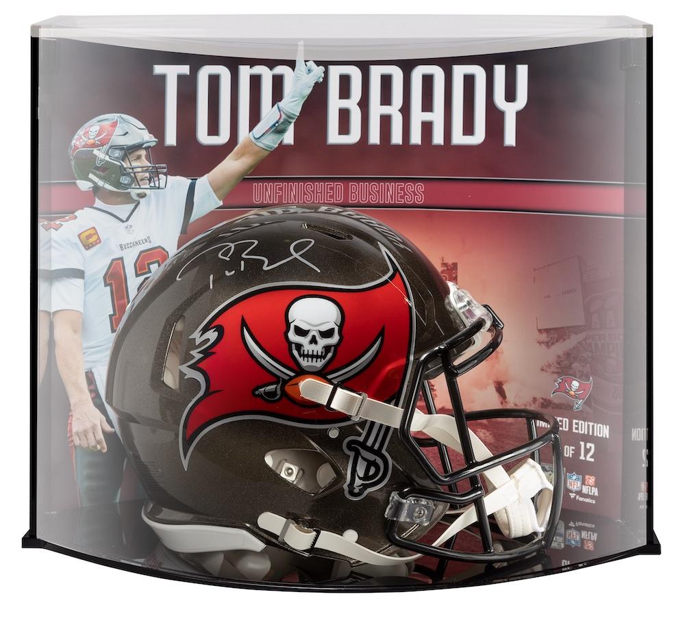 Tom Brady Signed LE Buccaneers Full-Size Authentic On-Field Speed Helmet with Custom Curved Display (Fanatics) at PristineAuction.com Tom Brady Signed LE Buccaneers Full-Size Authentic On-Field Speed Helmet with Custom Curved Display (Fanatics) at PristineAuction.com
