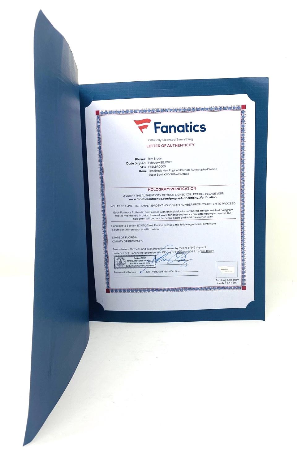 Tom Brady Signed Super Bowl XXXVIII Logo NFL Official Game Ball (Fanatics) at PristineAuction.com Tom Brady Signed Super Bowl XXXVIII Logo NFL Official Game Ball (Fanatics) at PristineAuction.com