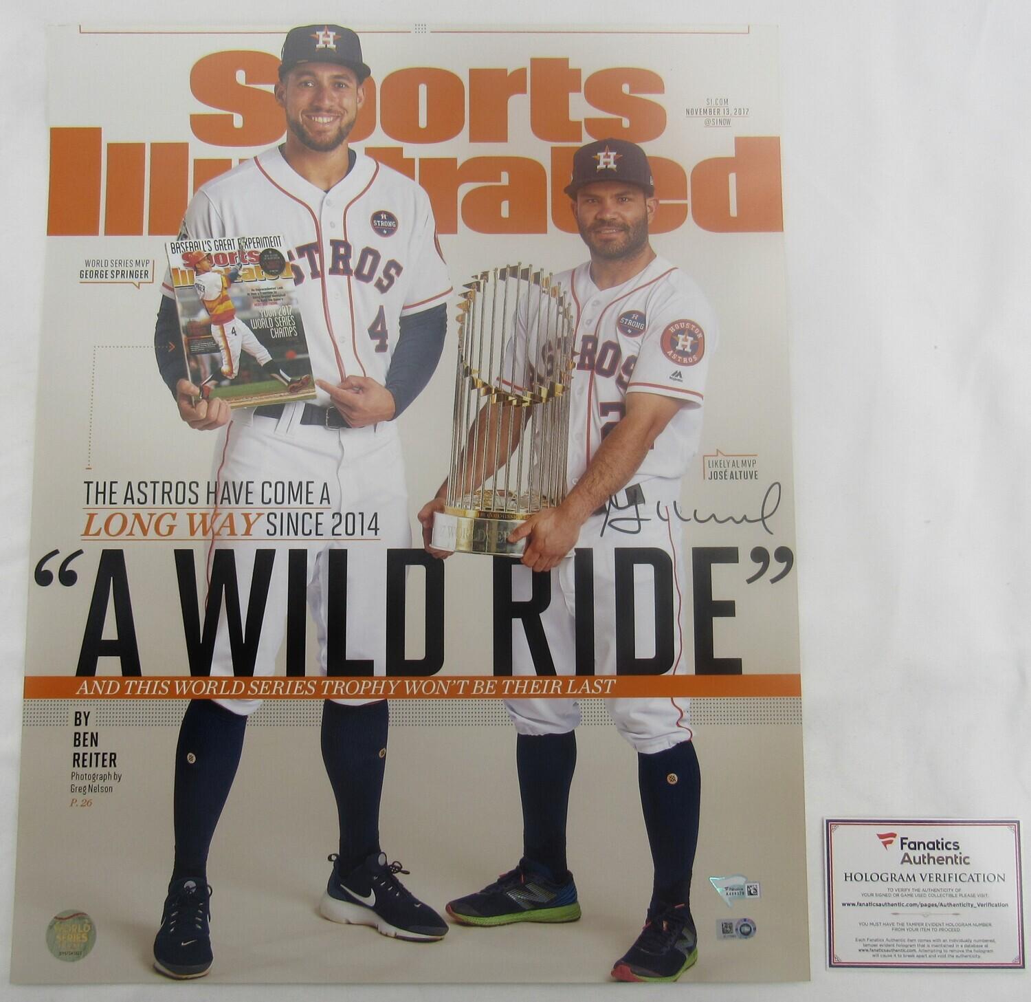 Jose Altuve Signed 16x20 Sports Illustrated Photo (Fanatics) at PristineAuction.com Jose Altuve Signed 16x20 Sports Illustrated Photo (Fanatics) at PristineAuction.com