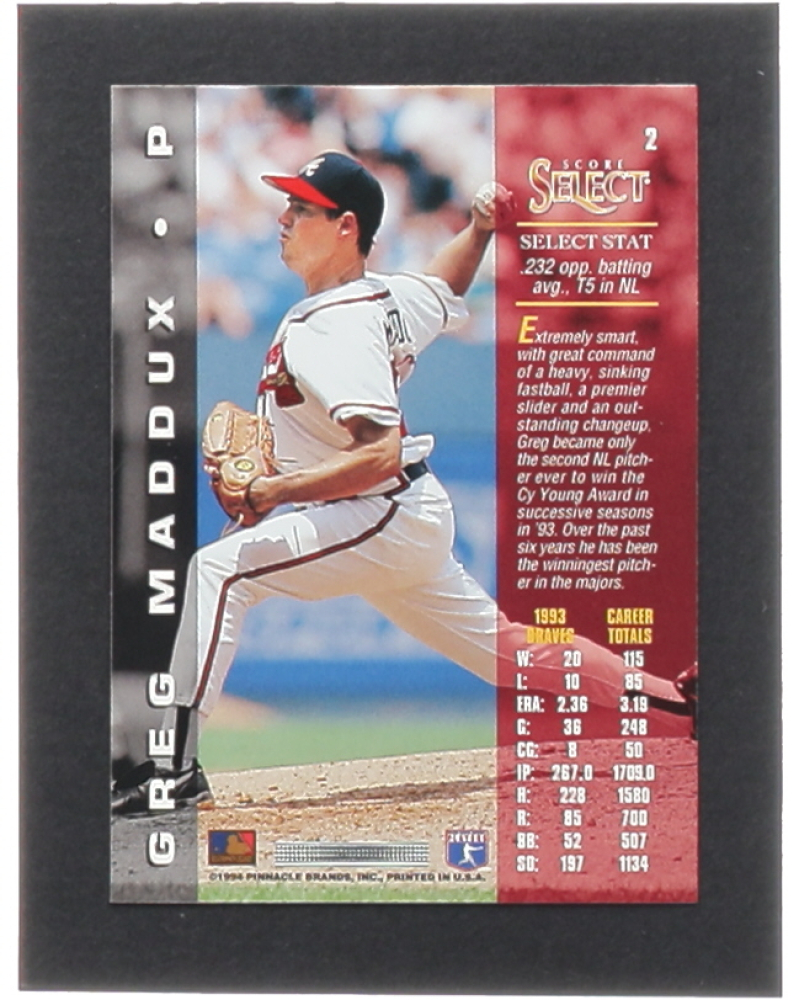 Greg Maddux 1994 Select 2 Pristine Auction