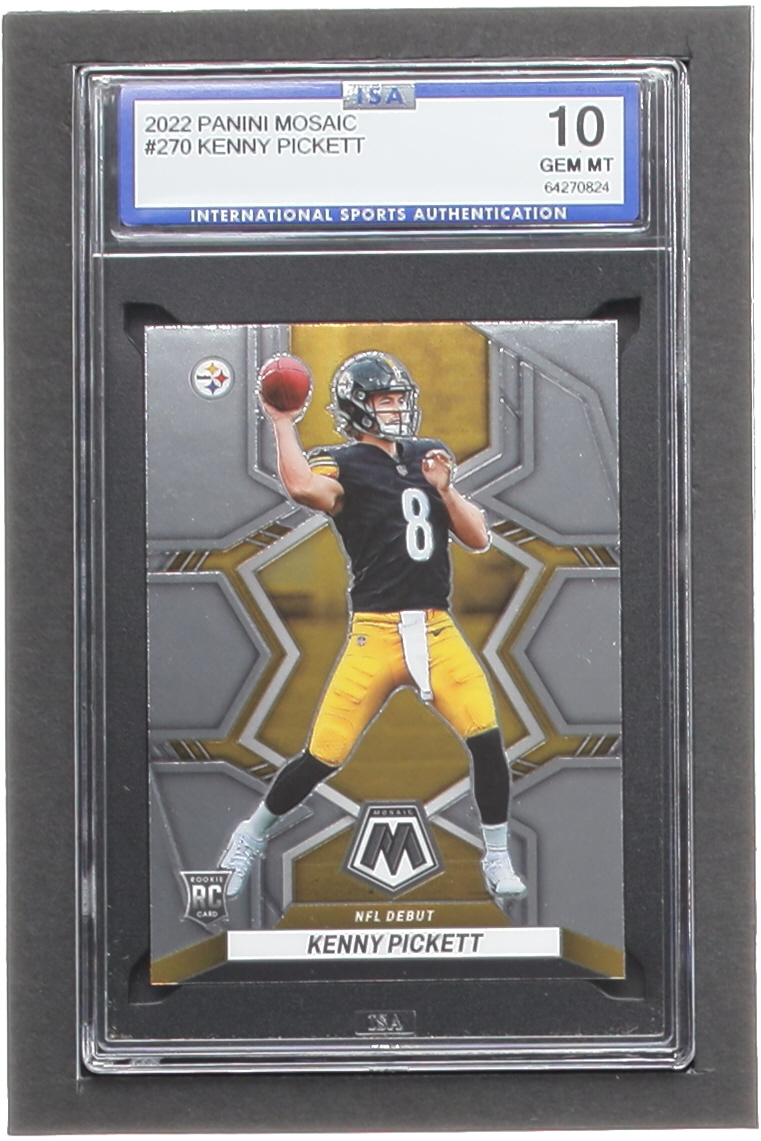 Kenny Pickett 2022 Panini Mosaic #270 DEB RC (ISA 10) at PristineAuction.com Kenny Pickett 2022 Panini Mosaic #270 DEB RC (ISA 10) at PristineAuction.com