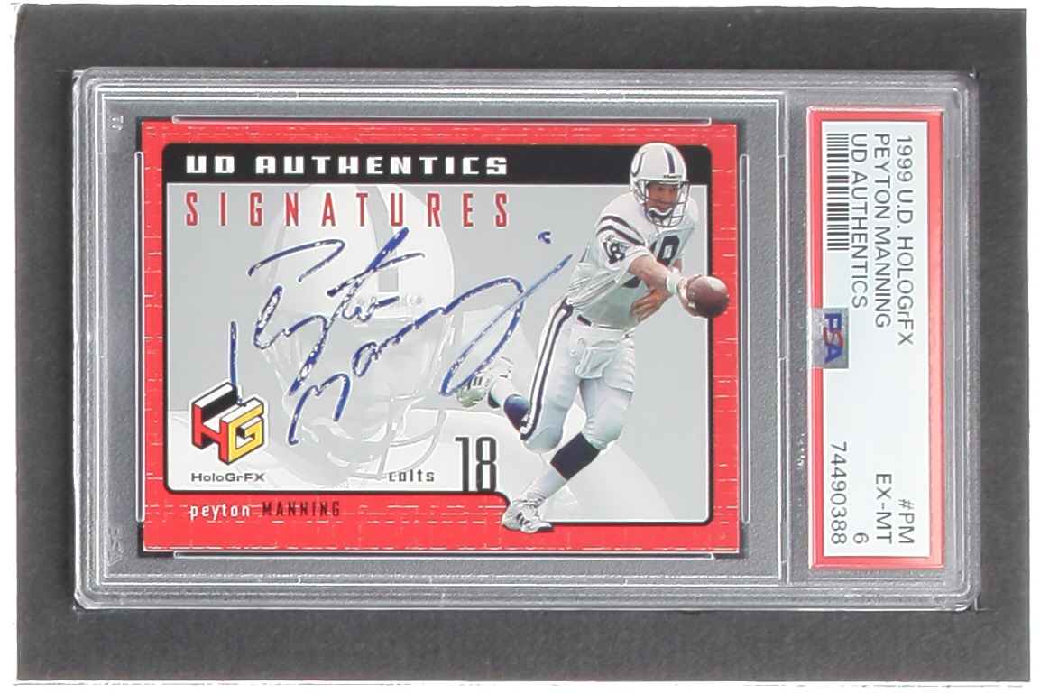 Peyton Manning 1999 Upper Deck HoloGrFX UD Authentics #PM (PSA 6) at PristineAuction.com Peyton Manning 1999 Upper Deck HoloGrFX UD Authentics #PM (PSA 6) at PristineAuction.com