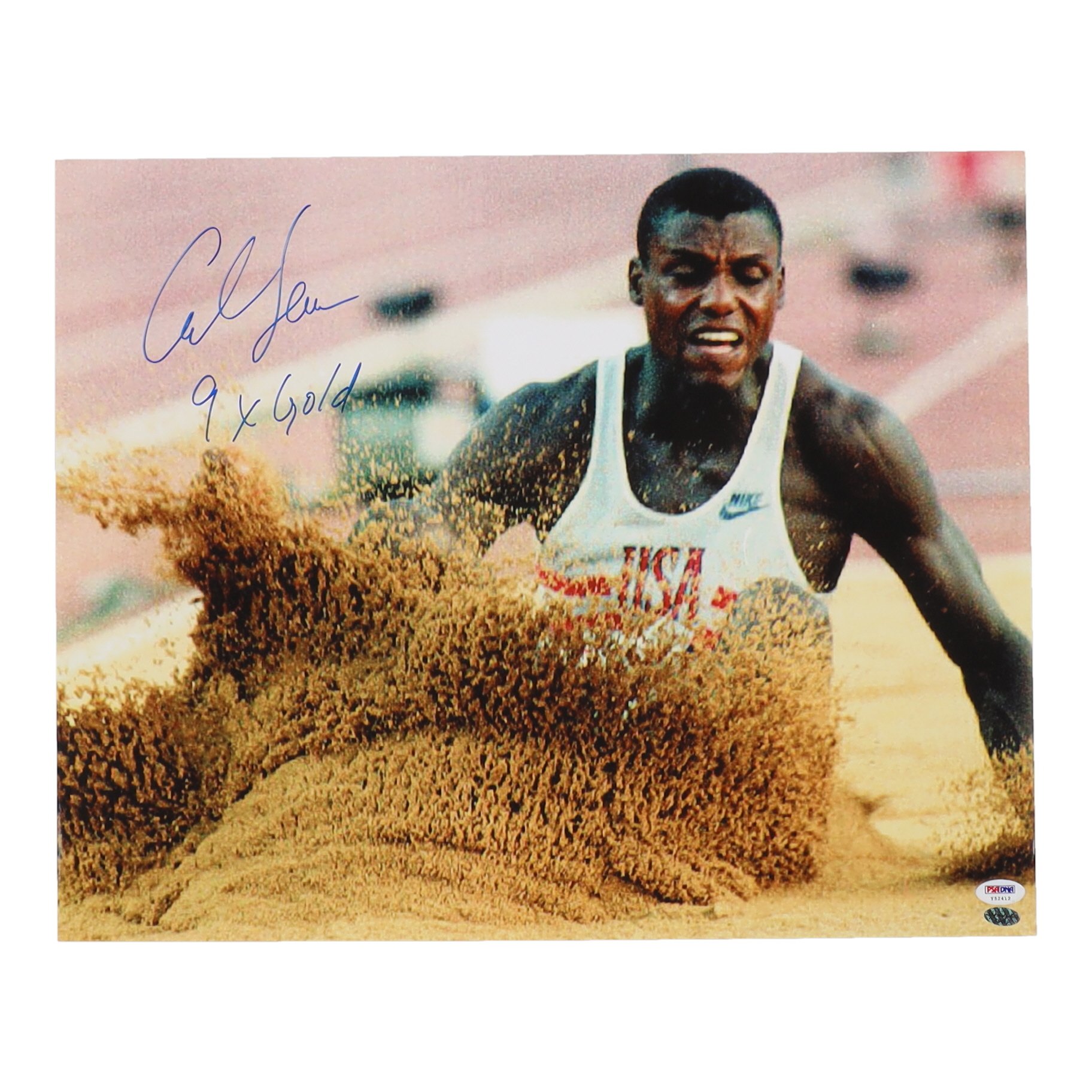 Carl Lewis Signed Team USA 16x20 Photo Inscribed "9x Gold" (PSA) at PristineAuction.com Carl Lewis Signed Team USA 16x20 Photo Inscribed "9x Gold" (PSA) at PristineAuction.com