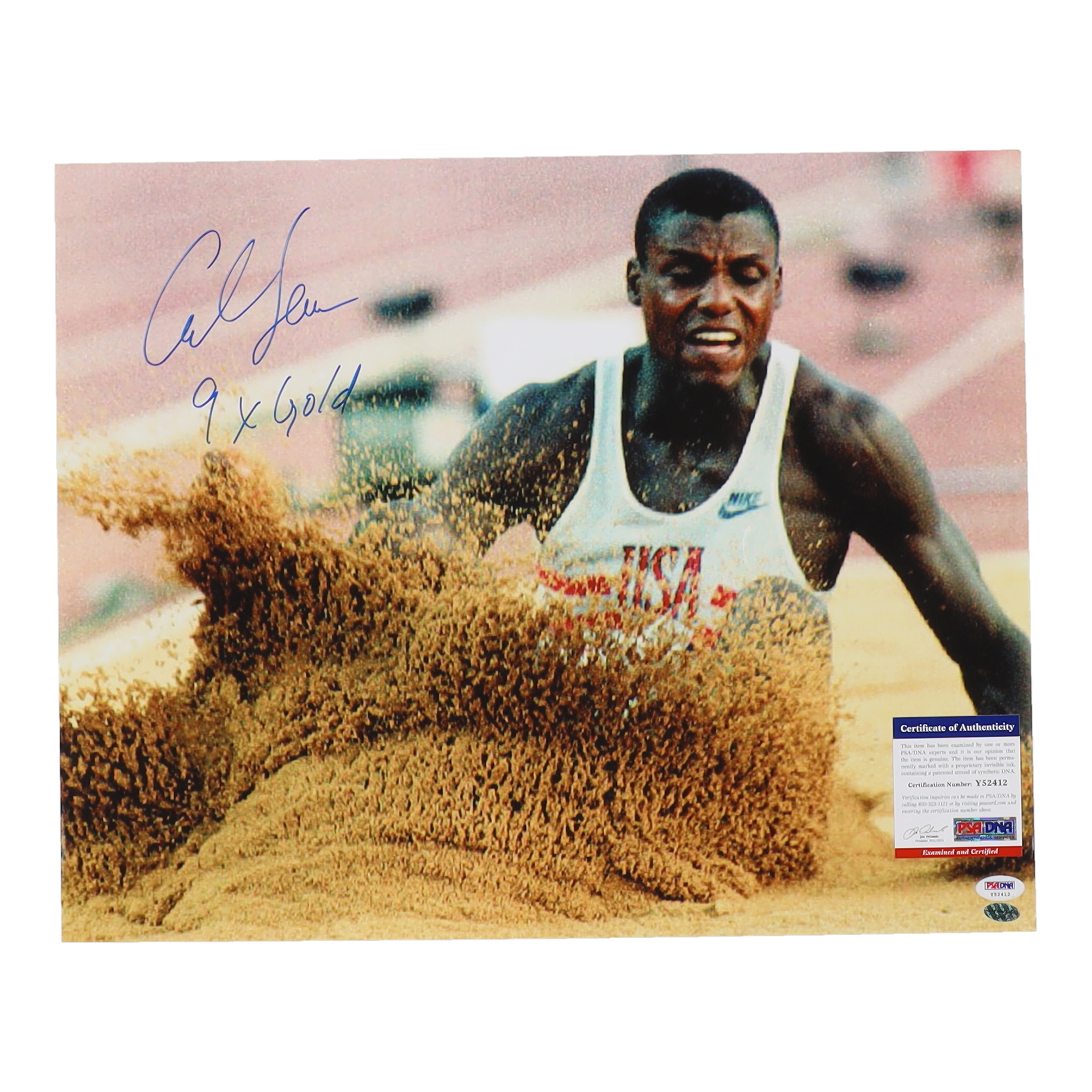 Carl Lewis Signed Team USA 16x20 Photo Inscribed "9x Gold" (PSA) at PristineAuction.com Carl Lewis Signed Team USA 16x20 Photo Inscribed "9x Gold" (PSA) at PristineAuction.com