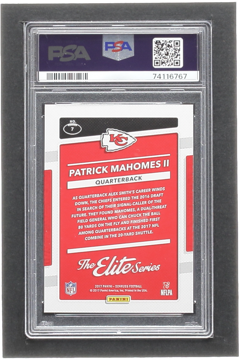 Patrick Mahomes II 2017 Donruss The Elite Series Rookies #7 RC (PSA 10) at PristineAuction.com Patrick Mahomes II 2017 Donruss The Elite Series Rookies #7 RC (PSA 10) at PristineAuction.com
