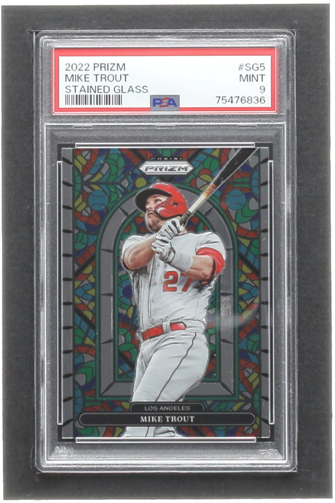 Mike Trout 2022 Panini Prizm Stained Glass 5 (PSA 9) Pristine Auction