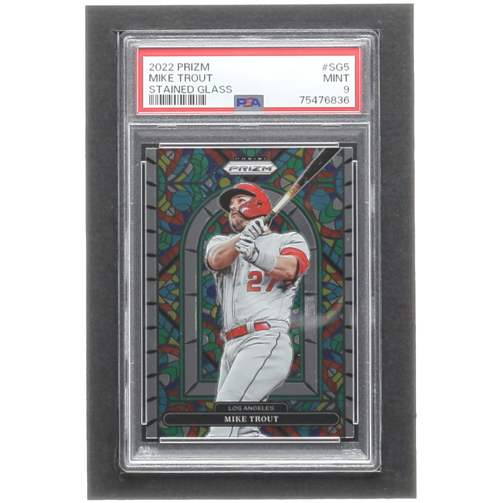 Mike Trout 2022 Panini Prizm Stained Glass 5 (PSA 9) Pristine Auction