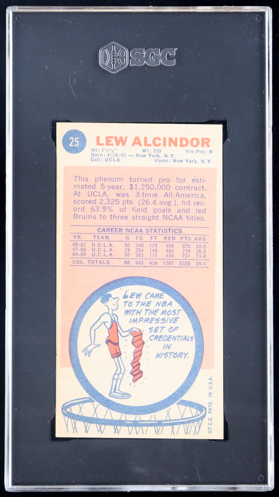 Kareem Abdul-Jabbar | Lew Alcindor 1969-70 Topps #25 RC (SGC 4.5) at PristineAuction.com Kareem Abdul-Jabbar | Lew Alcindor 1969-70 Topps #25 RC (SGC 4.5) at PristineAuction.com
