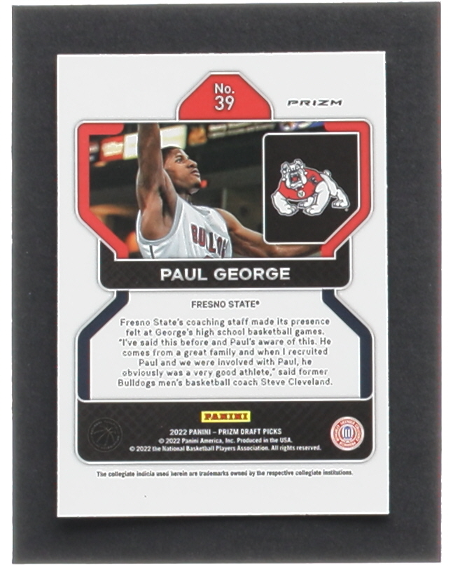 Paul George 2022-23 Panini Prizm Draft Picks Prizms Silver #39 at PristineAuction.com Paul George 2022-23 Panini Prizm Draft Picks Prizms Silver #39 at PristineAuction.com