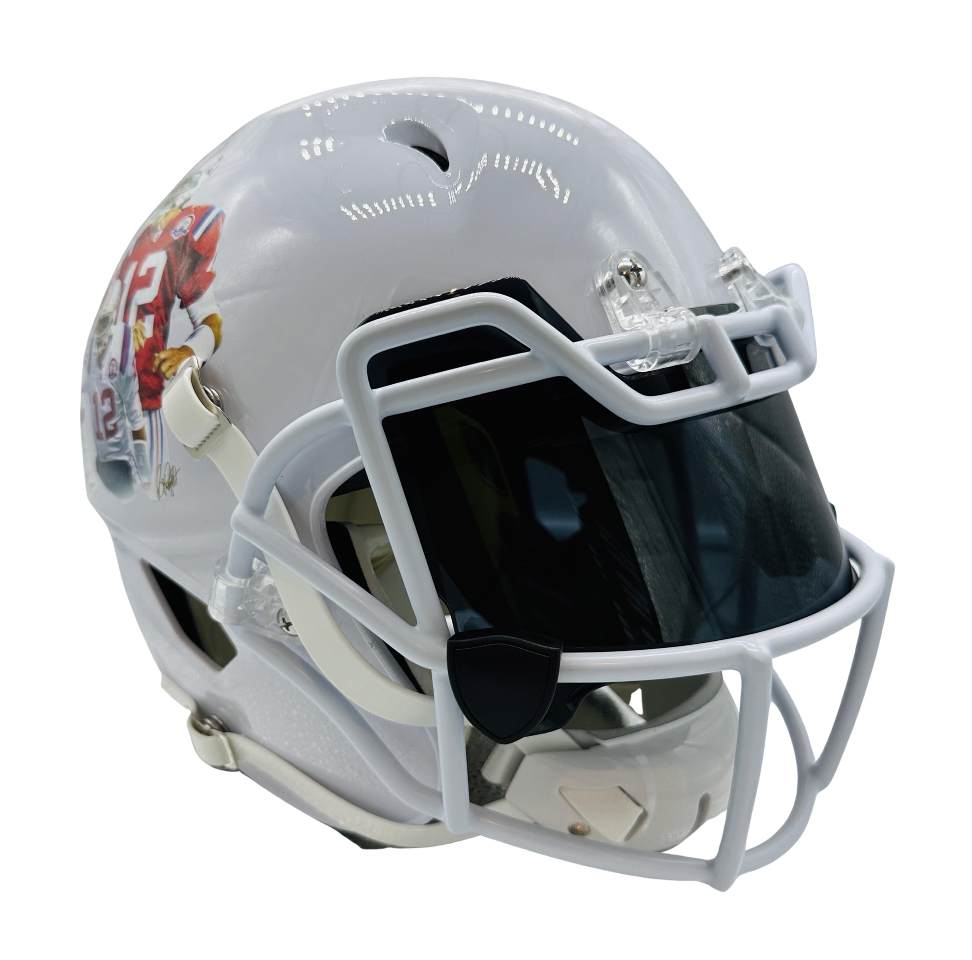 Tom Brady "Throwback" Full Size Authentic On-Field Helmet with Art Giclee at PristineAuction.com Tom Brady "Throwback" Full Size Authentic On-Field Helmet with Art Giclee at PristineAuction.com