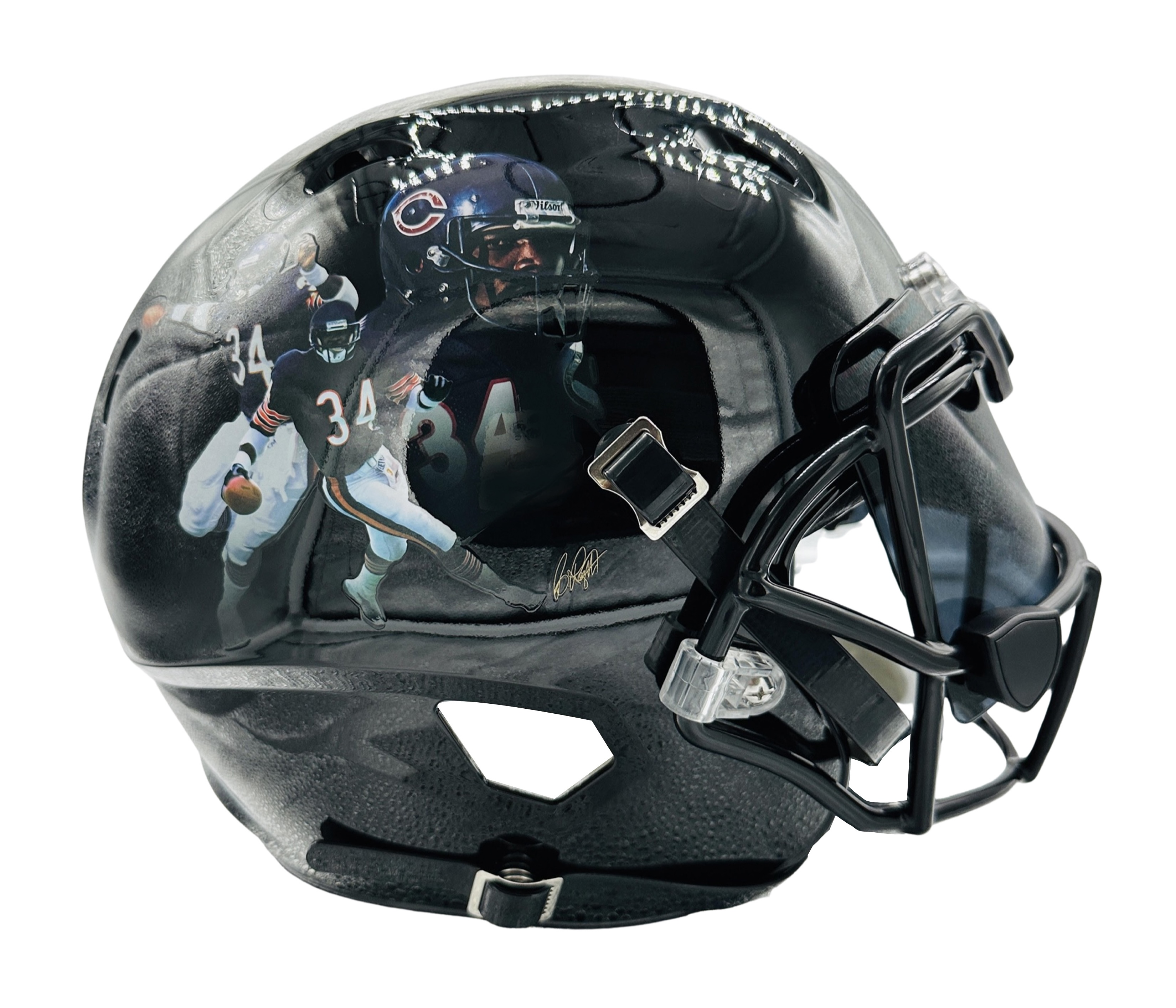 Walter Payton "Sweetness" Full Size Authentic On-Field Helmet with Art Giclee at PristineAuction.com Walter Payton "Sweetness" Full Size Authentic On-Field Helmet with Art Giclee at PristineAuction.com