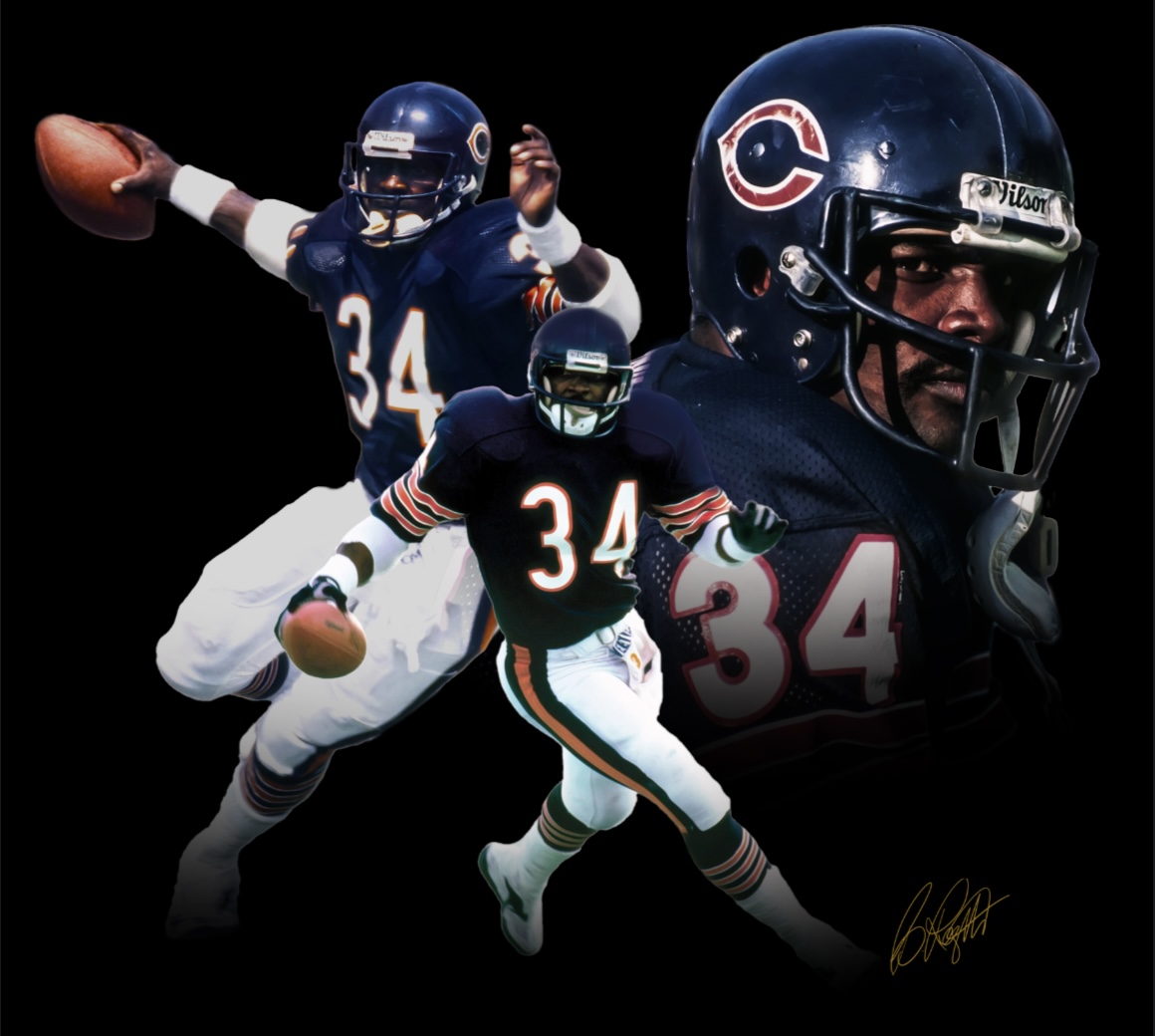 Walter Payton "Sweetness" Full Size Authentic On-Field Helmet with Art Giclee at PristineAuction.com Walter Payton "Sweetness" Full Size Authentic On-Field Helmet with Art Giclee at PristineAuction.com