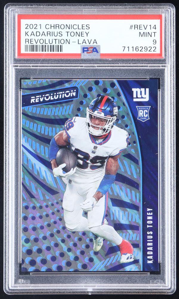 Kadarius Toney 2021 Panini Chronicles Revolution Lava #14 #09/10 RC (PSA 9) at PristineAuction.com Kadarius Toney 2021 Panini Chronicles Revolution Lava #14 #09/10 RC (PSA 9) at PristineAuction.com