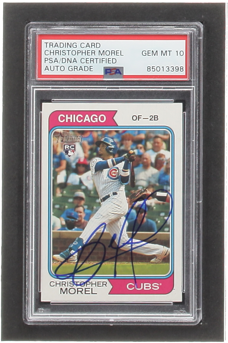 Christopher Morel Signed 2023 Topps Heritage #110 RC (PSA | Autograph Graded 10) at PristineAuction.com Christopher Morel Signed 2023 Topps Heritage #110 RC (PSA | Autograph Graded 10) at PristineAuction.com
