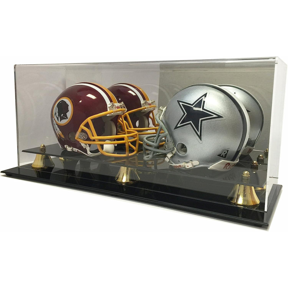 BCW Acrylic Double Mini Helmet Display Case with Mirror Pristine Auction