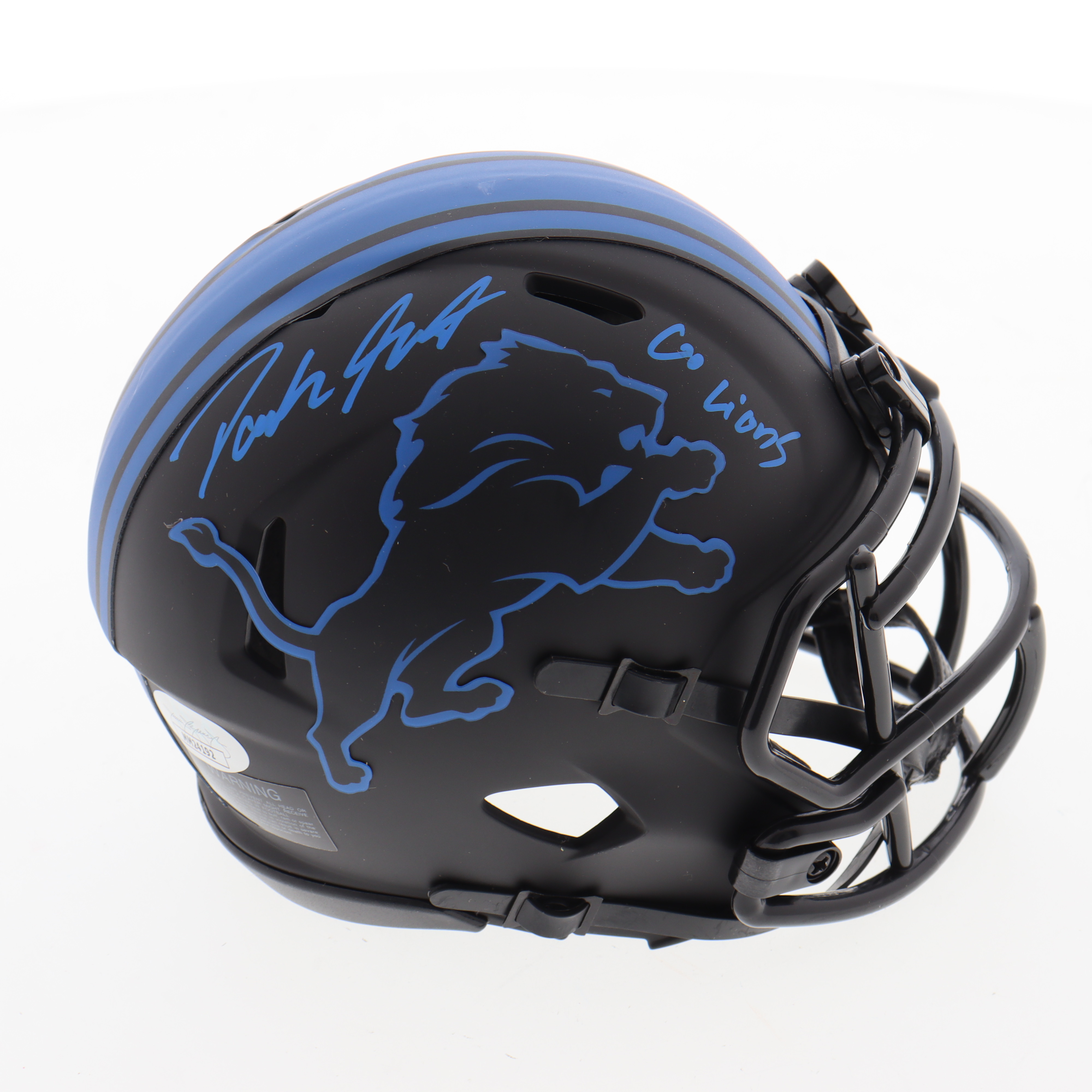 D'Andre Swift Signed Lions Eclipse Alternate Speed Mini Helmet Inscribed "Go Lions" (JSA) at PristineAuction.com D'Andre Swift Signed Lions Eclipse Alternate Speed Mini Helmet Inscribed "Go Lions" (JSA) at PristineAuction.com
