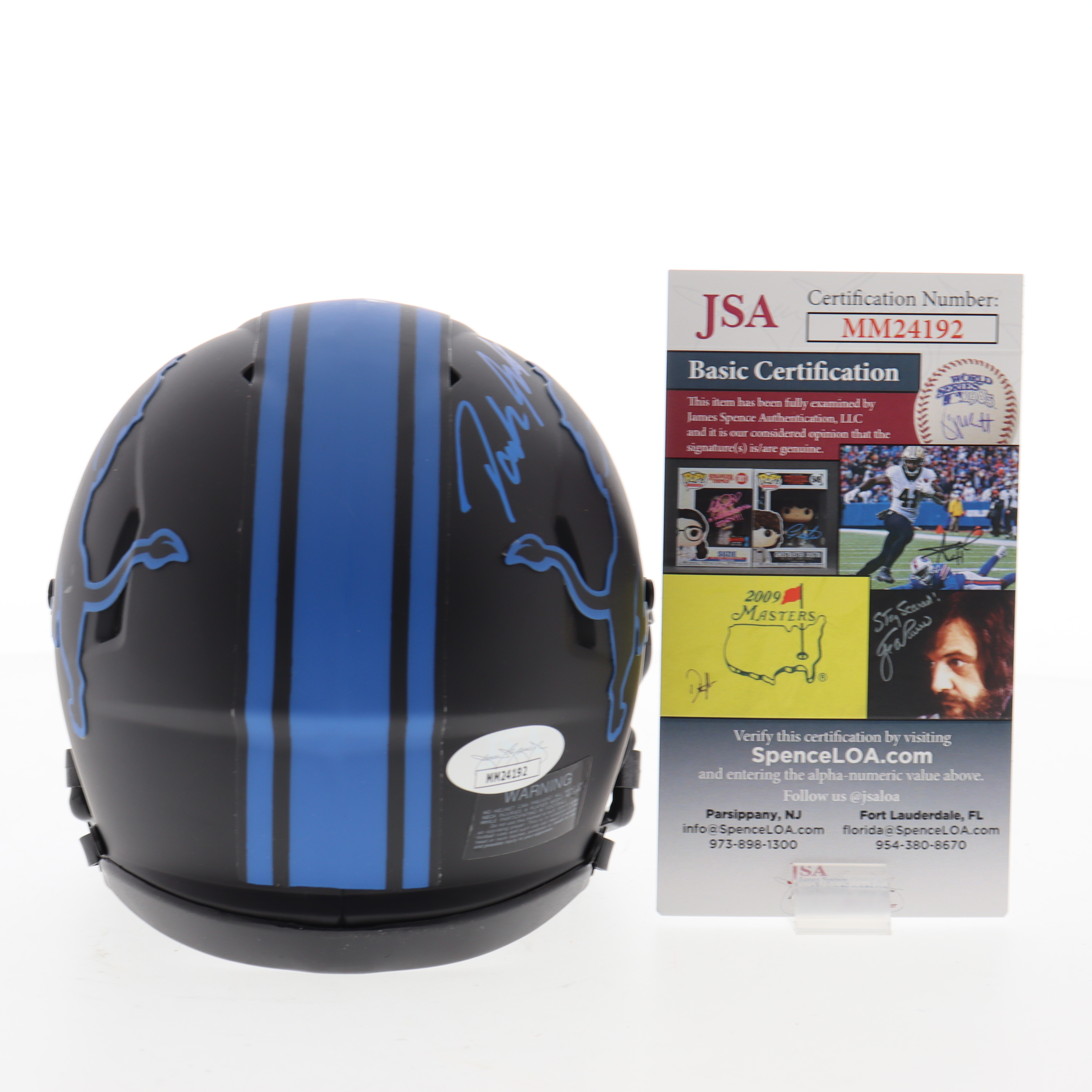 D'Andre Swift Signed Lions Eclipse Alternate Speed Mini Helmet Inscribed "Go Lions" (JSA) at PristineAuction.com D'Andre Swift Signed Lions Eclipse Alternate Speed Mini Helmet Inscribed "Go Lions" (JSA) at PristineAuction.com