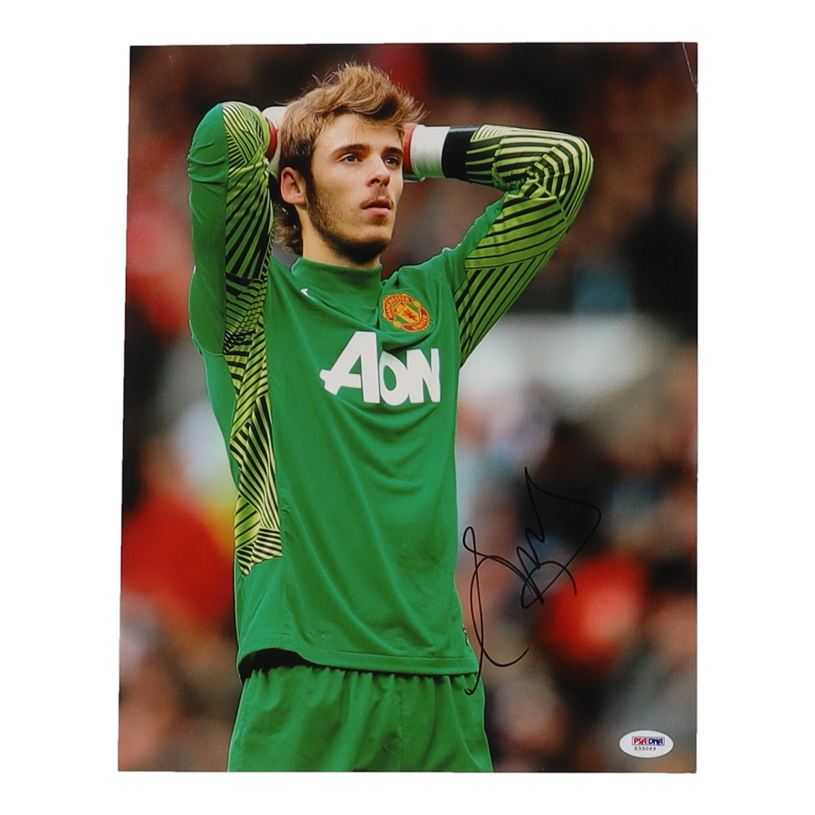 David DeGea Signed Manchester United F.C. 11x14 Photo (PSA) at PristineAuction.com David DeGea Signed Manchester United F.C. 11x14 Photo (PSA) at PristineAuction.com