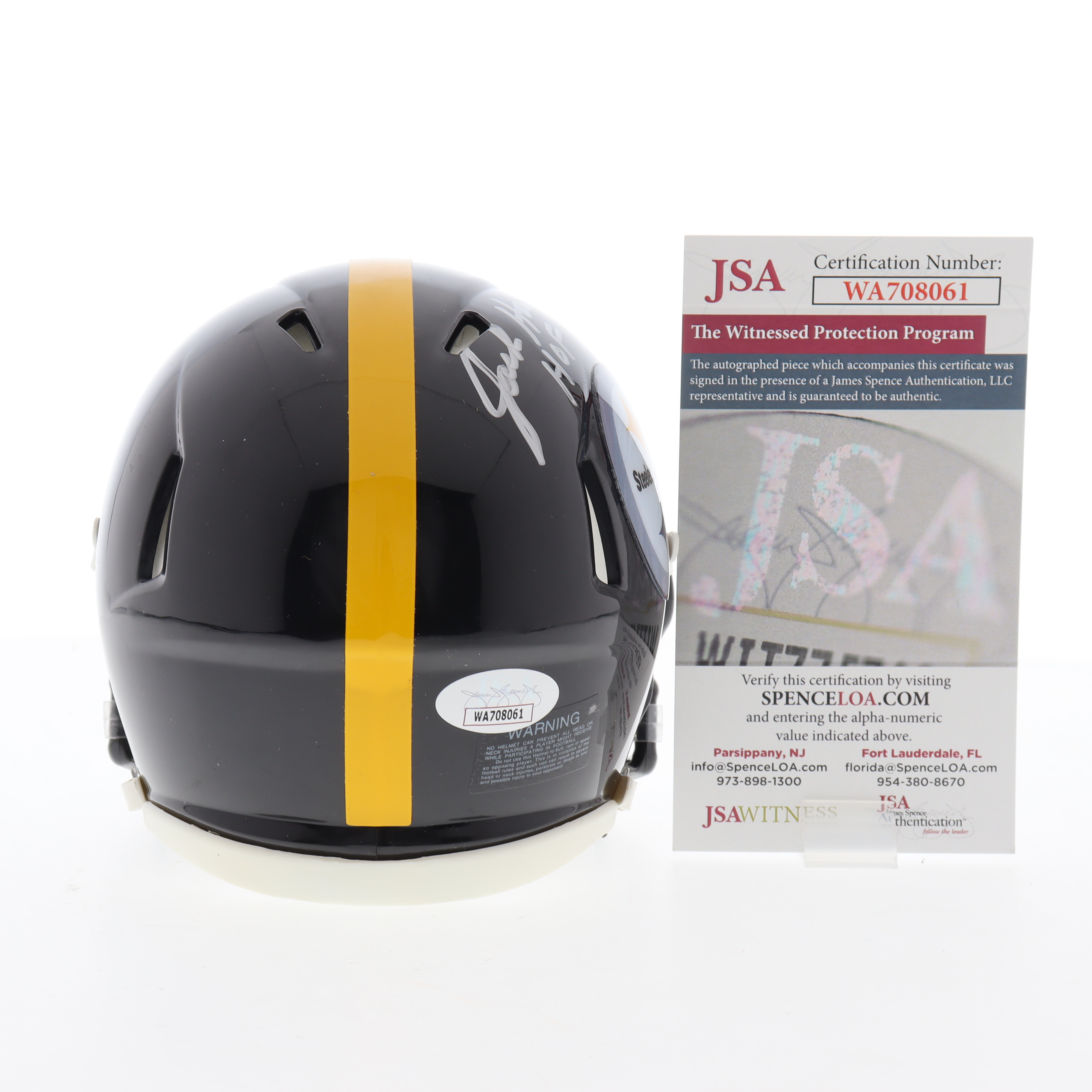 Jack Hamm Signed Steelers Speed Mini Helmet Inscribed "HOF 88" (JSA) at PristineAuction.com Jack Hamm Signed Steelers Speed Mini Helmet Inscribed "HOF 88" (JSA) at PristineAuction.com